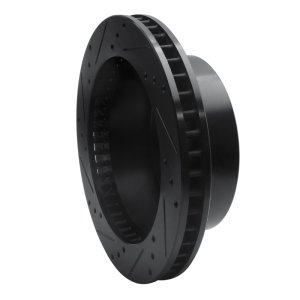 Dodge Ram 2500 Brake Rotor (1) - Front Right - R1 Concepts - Drilled & Slotted - Black - `00-`02